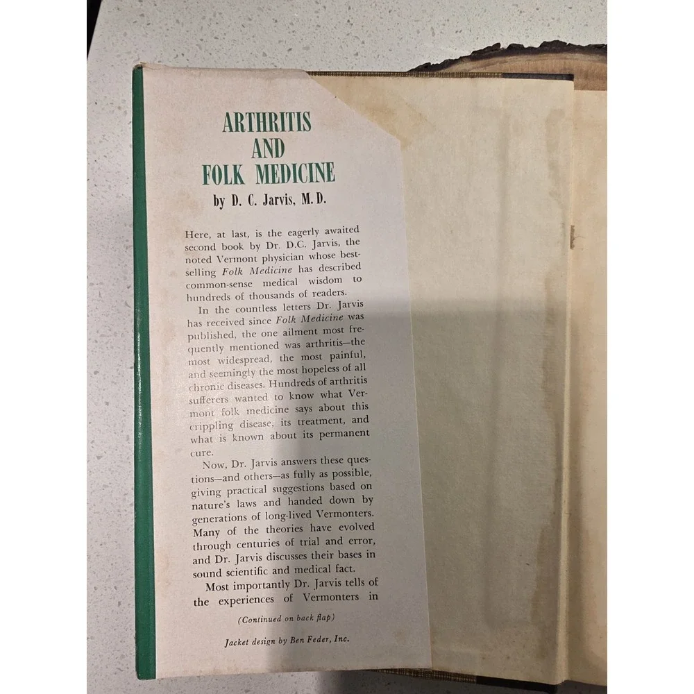 D. C. Jarvis, M. D. Arthritis Folk Medicine  1st Edition 1960